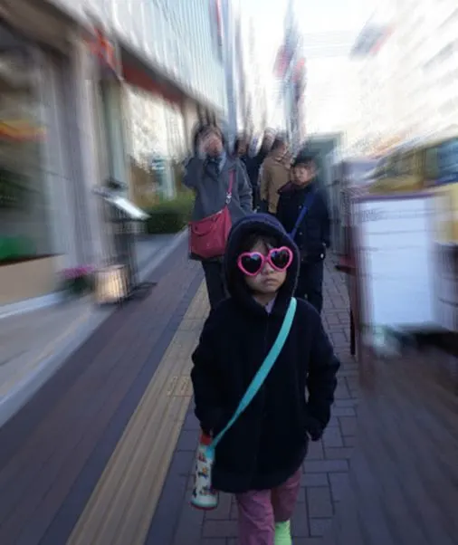 Walking along an Asakusa street
