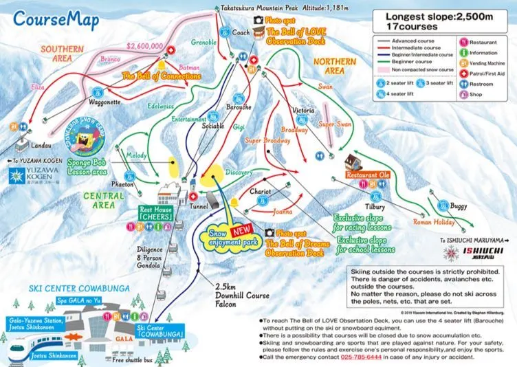Map of Gala Yuzawa