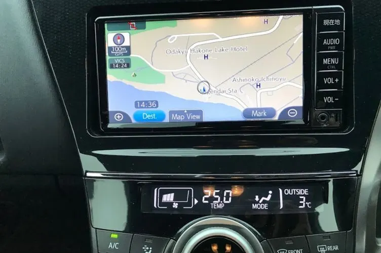 The car navigation screen on the way to Togendai Port